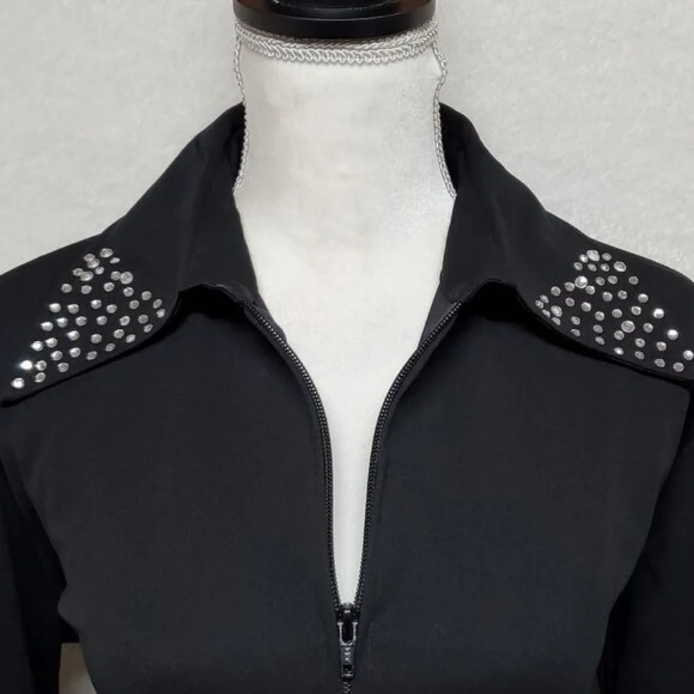 Rare Vintage 1990s Valencia Black Heart Embellished Full-zip Lightweight Jacket